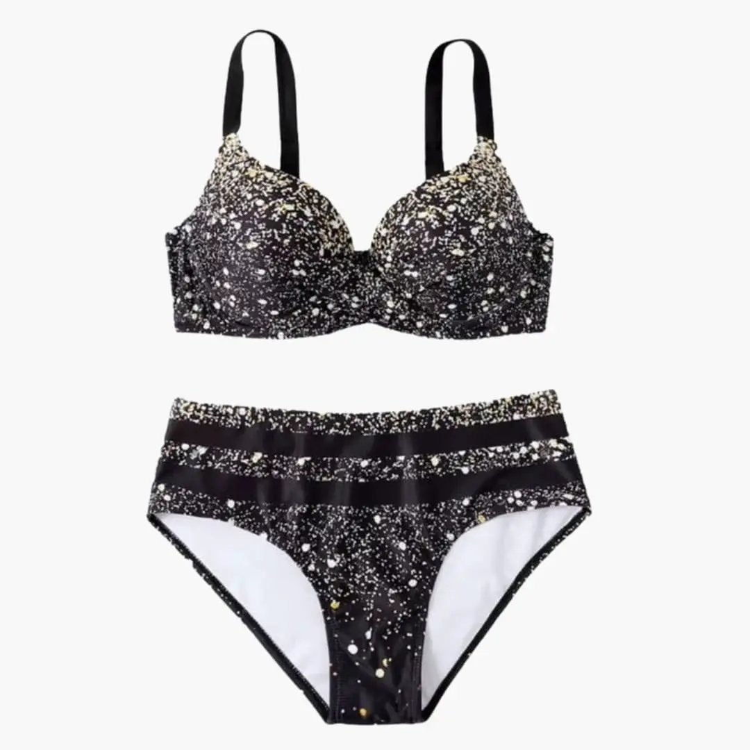 Womens Tropical Print High-Waisted Bikini Set | Structured Underwire Swimwear 5
