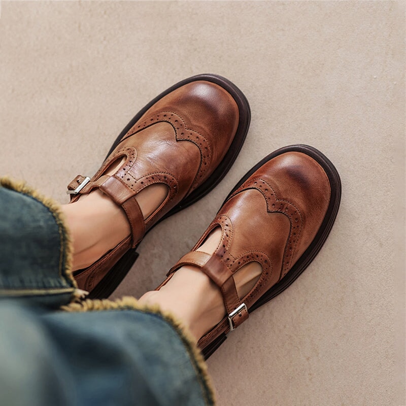 Womens Vegan Leather Mary Jane Sandals | Elegant Comfortable Everyday Footwear 2