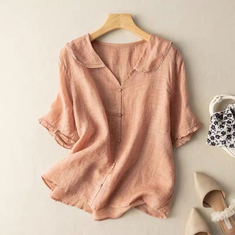 Women's Vintage Cotton Blouse | Classic Button-Up Top 2
