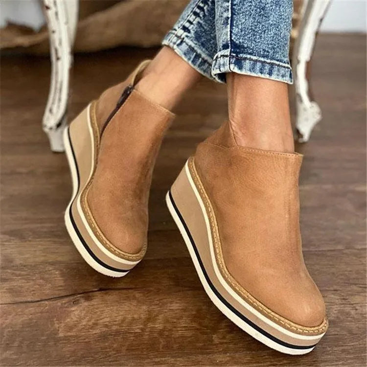 Womens Waterproof Leather Boots | Elegant Stylish Zippered Design for Autumn Winter 1