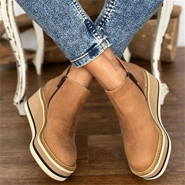 Womens Waterproof Leather Boots | Elegant Stylish Zippered Design for Autumn Winter 3