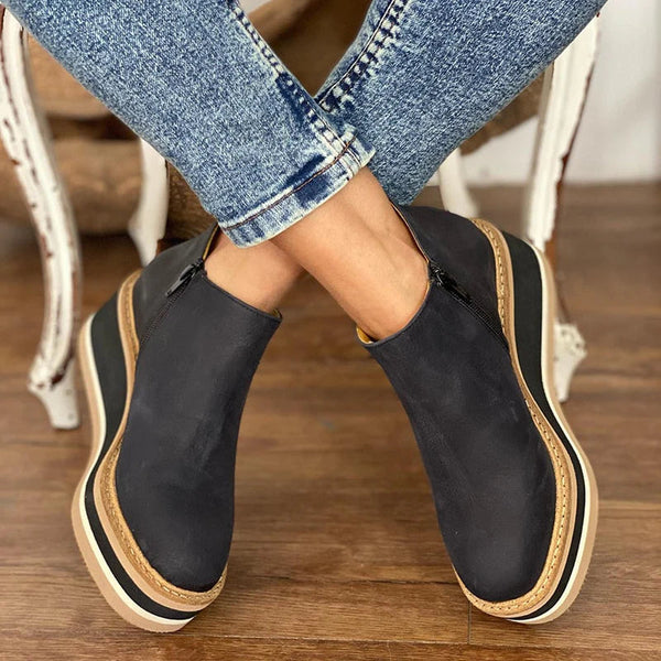 Womens Waterproof Leather Boots | Elegant Stylish Zippered Design for Autumn Winter 8