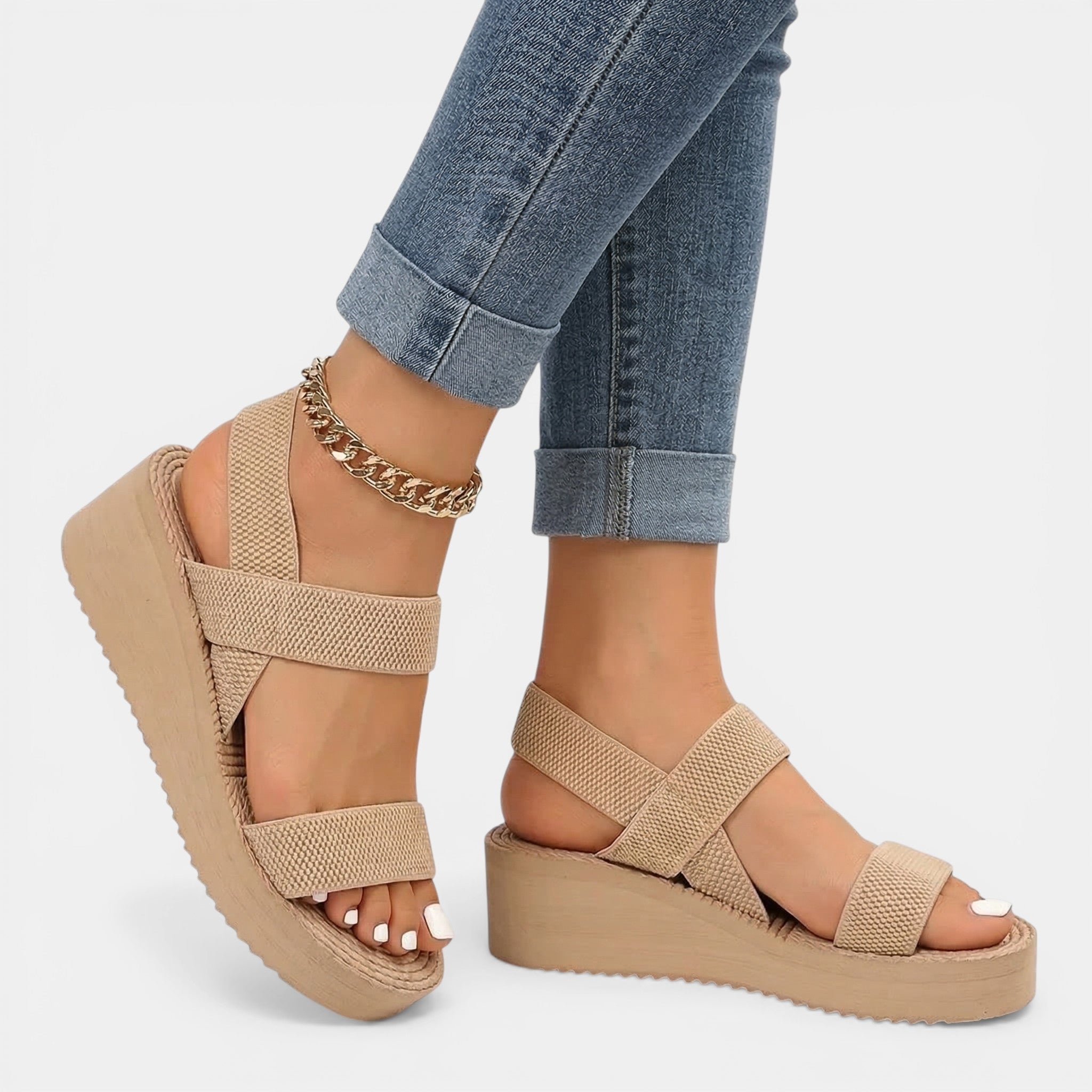 Womens Woven Fabric Platform Sandals | Stylish Open Toe Wedge Shoes for Summer 3