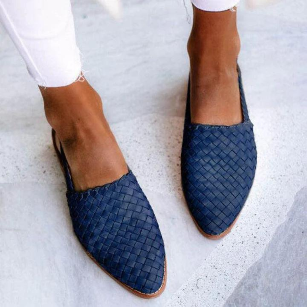 Womens Woven Vegan Leather Ballet Flats | Elegant Lightweight Summer Shoes 4