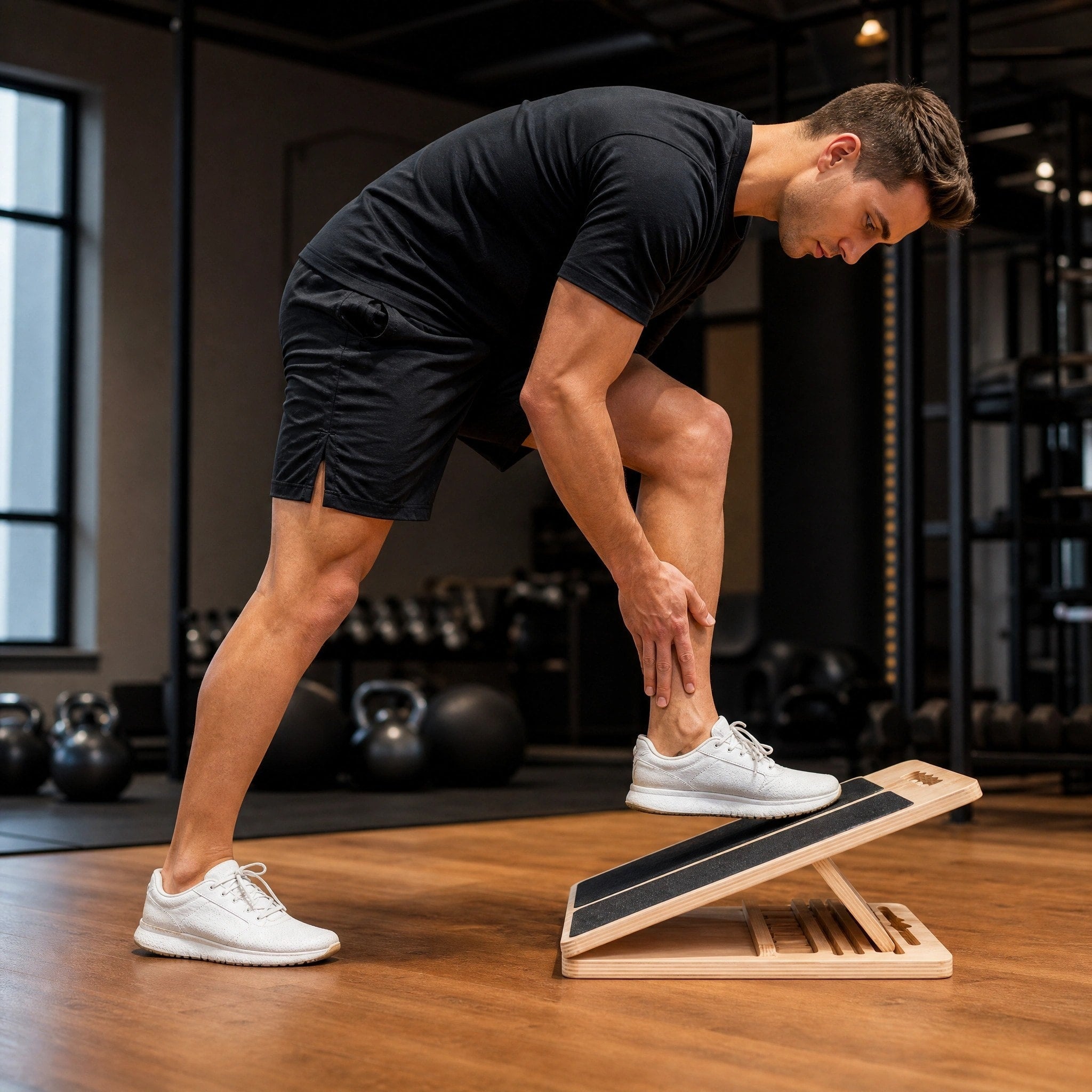 Planche inclinée en bois réglable avec 5 angles d'inclinaison, surface antidérapante et design pliable