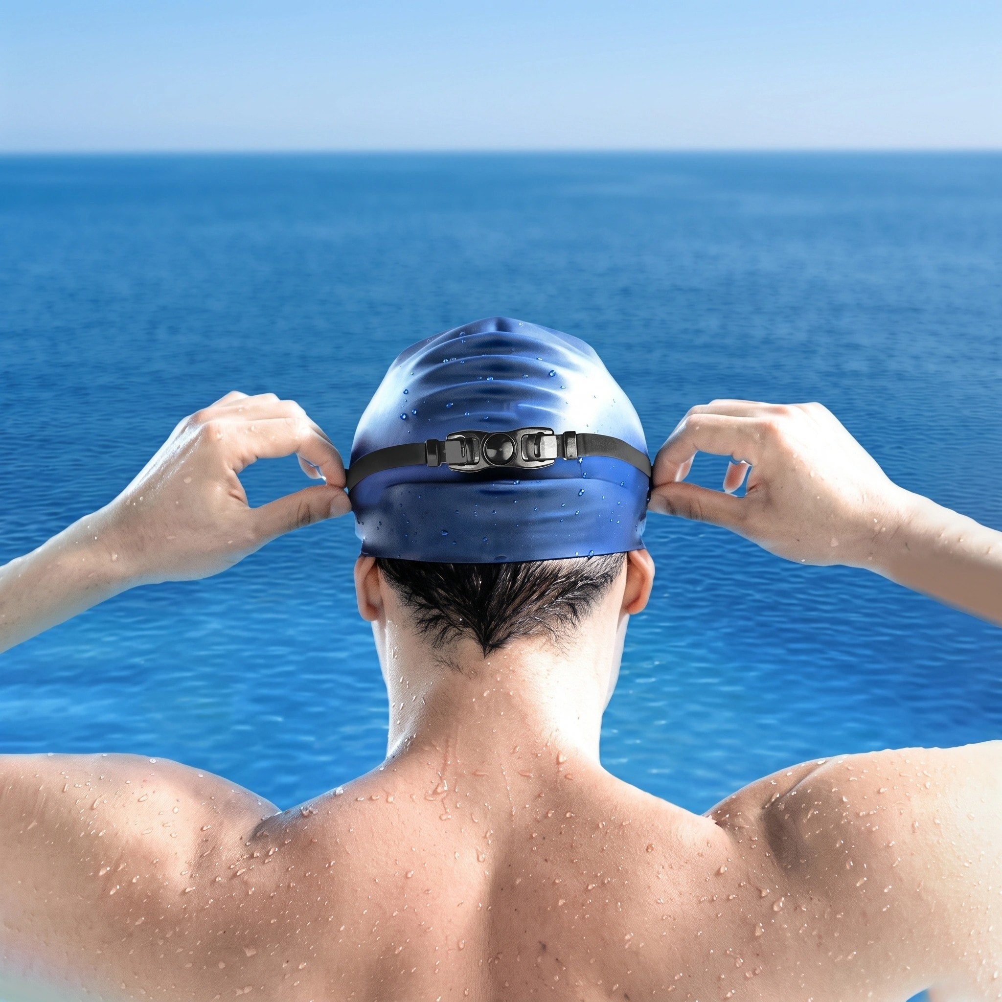 Lunettes de natation anti-buée avec lentille grand angle, protection UV et sangle réglable