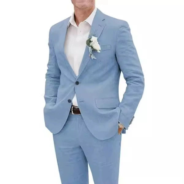 Men's Relaxed Linen Suit | Elegant Two-Piece Summer Wedding Attire