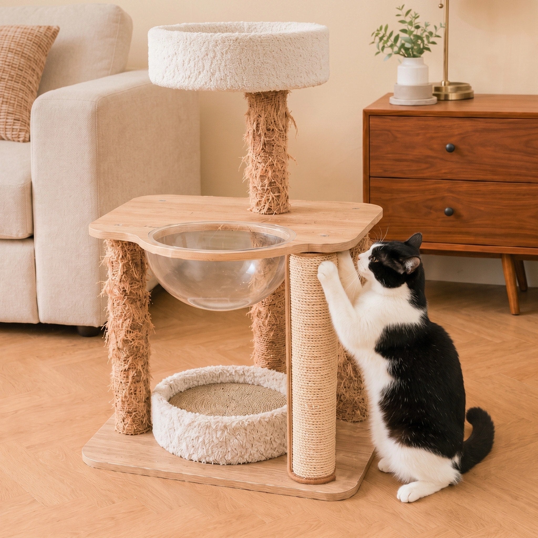 Tapis à griffer pour chat, protecteur de accoudoir de canapé avec surface en sisal synthétique