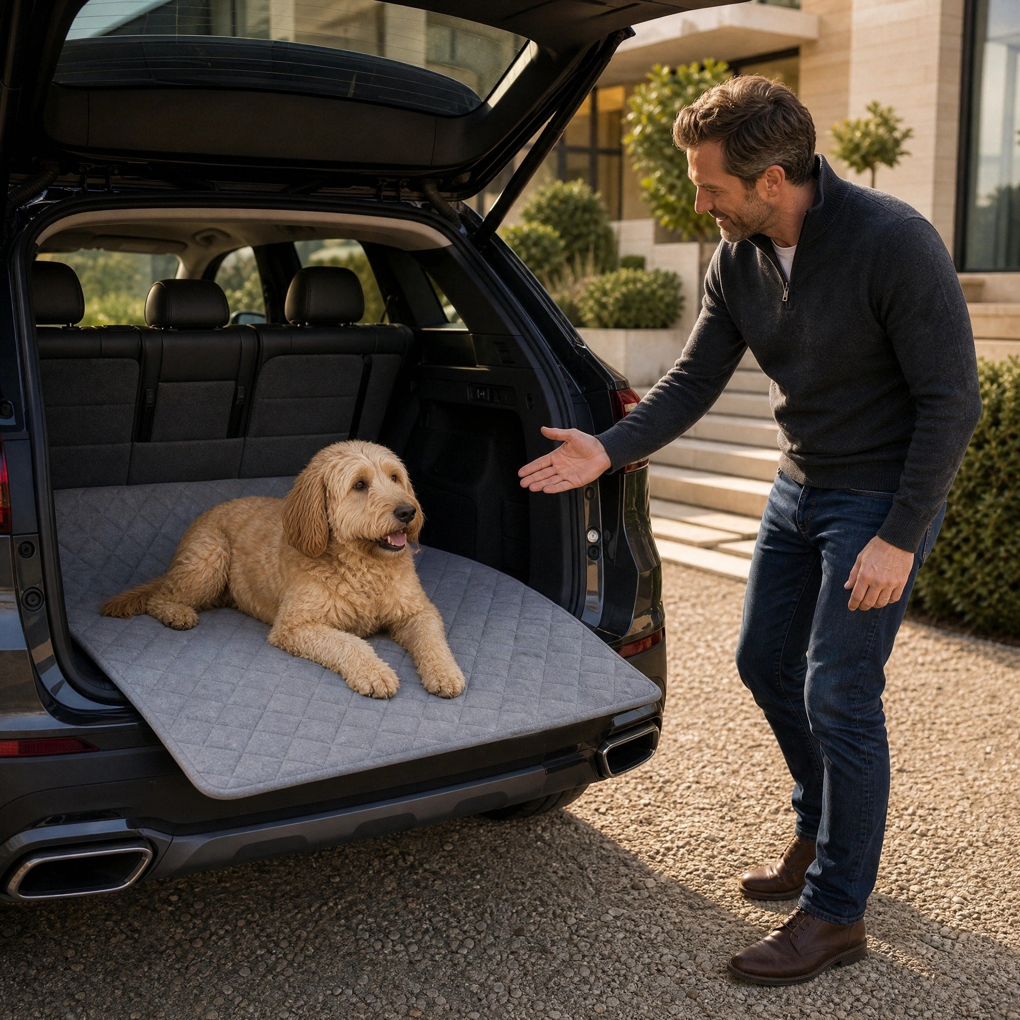 Cooling Dog Car Seat Mat with Non-Slip Base and Machine Washable Design