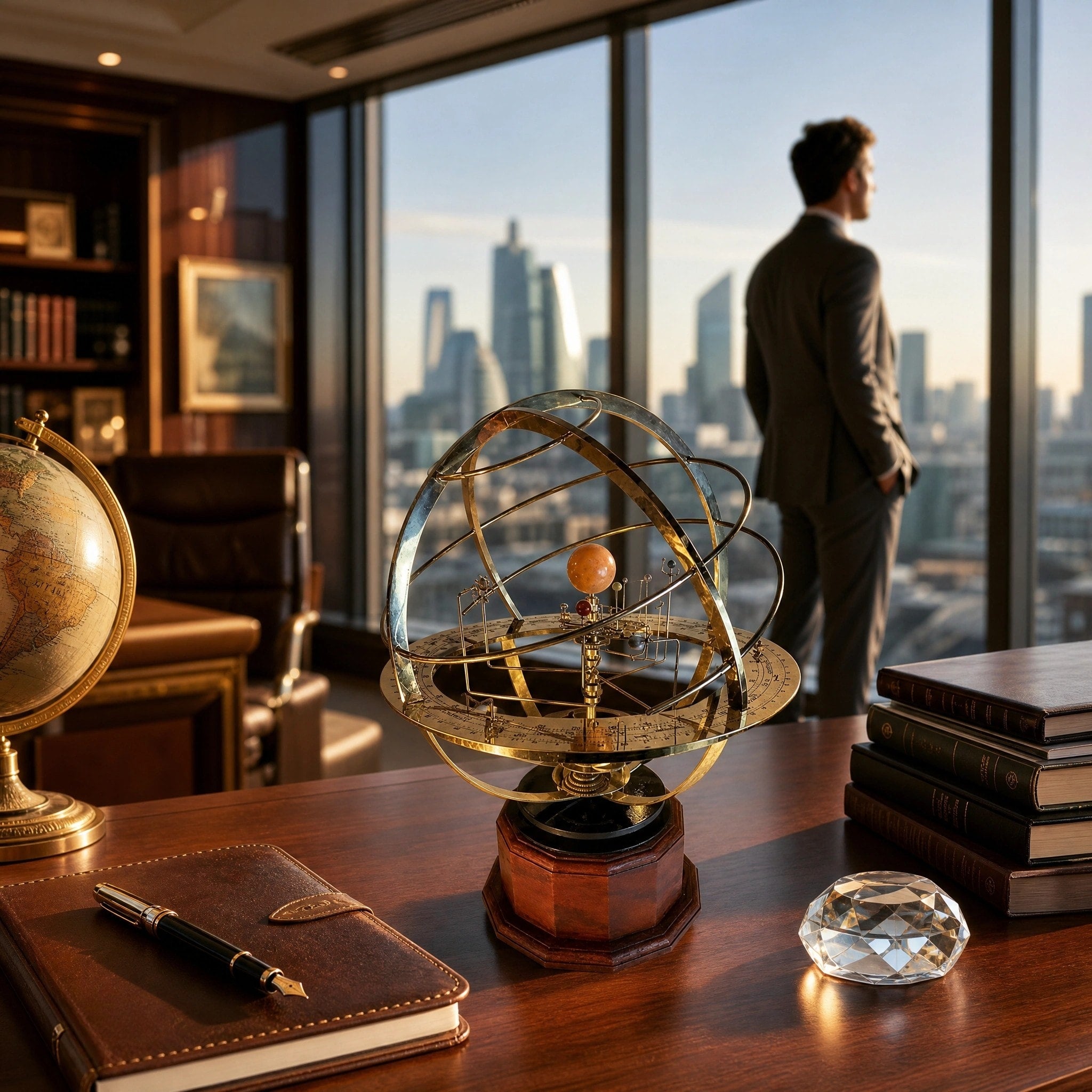 Decorative Solar System Orrery Model with 9 Planets and 28 Moons Display
