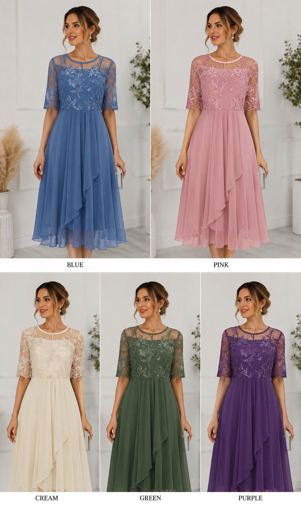 Robe élégante en dentelle pour femme | Robe cocktail blanche intemporelle pour occasions spéciales
