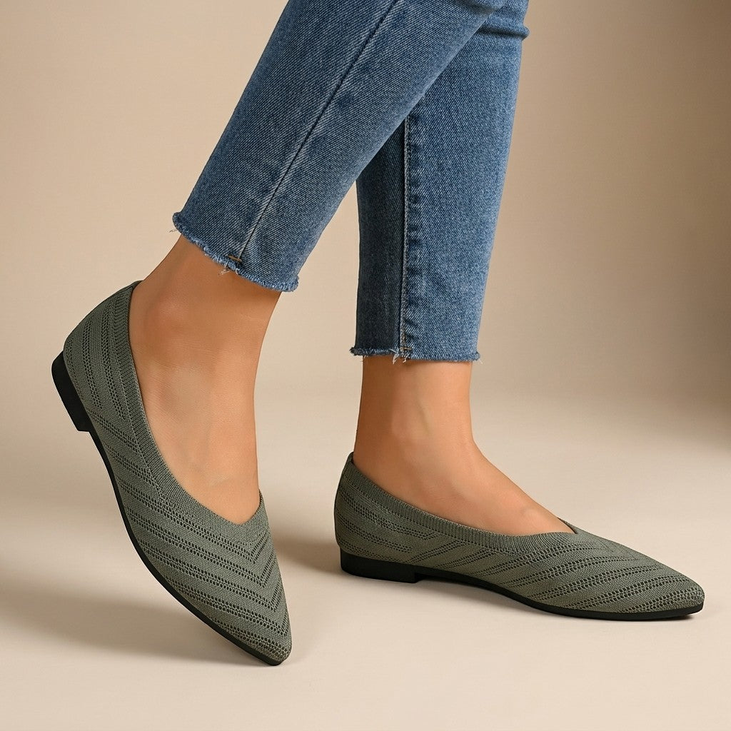 Elianthe | Mocassini slip-on da donna in maglia con dettaglio a catena