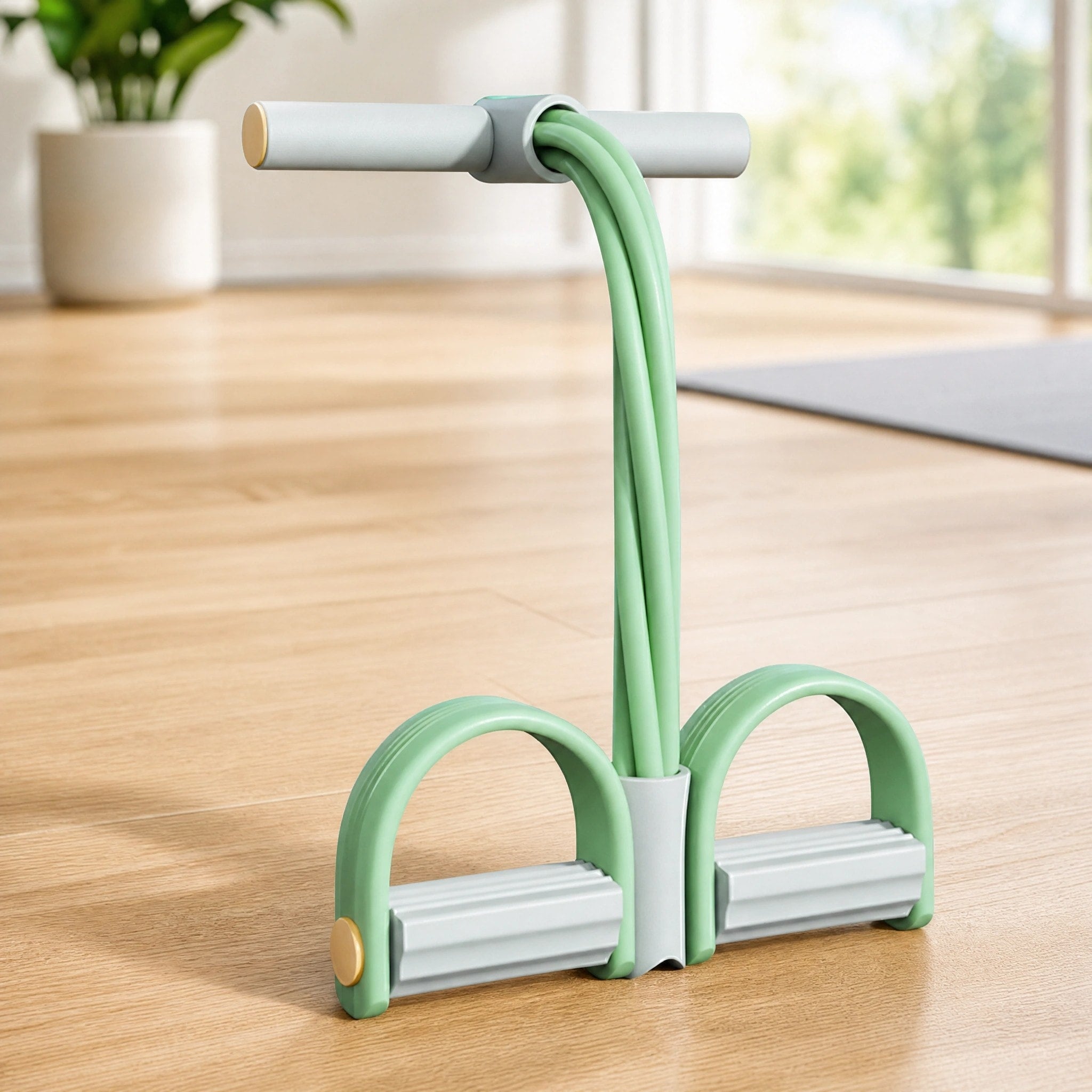 Full Body Resistance Band Trainer with Foam Handles and Foot Pedals