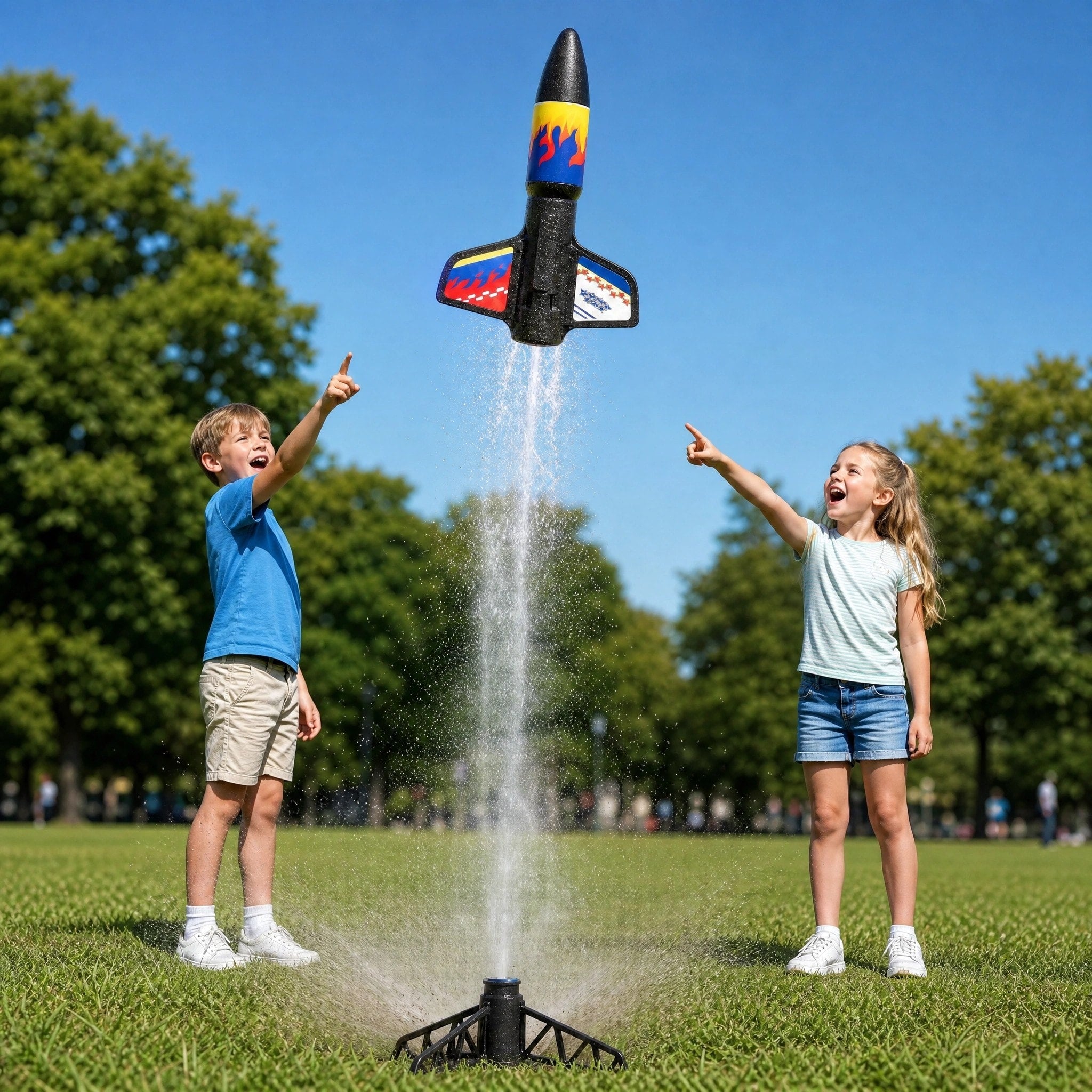 Kids Electric Rocket Launcher with Parachute and USB Rechargeable Design