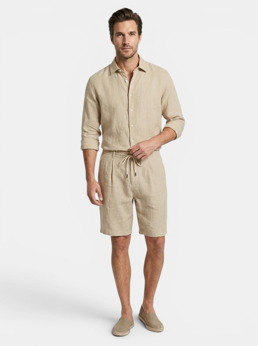 Mens Breathable Linen Two Piece Set | Relaxed Summer Beach Outfit 3
