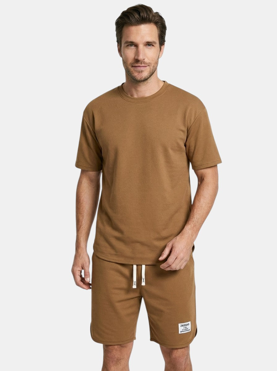 Mens Casual Cotton Summer Set | Comfortable T-Shirt and Drawstring Shorts 2