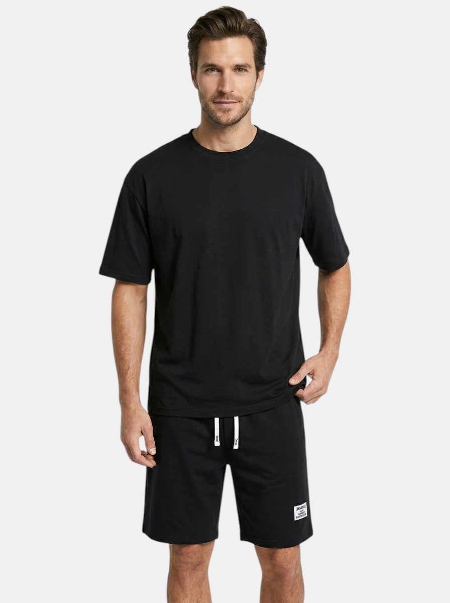 Mens Casual Cotton Summer Set | Comfortable T-Shirt and Drawstring Shorts 4