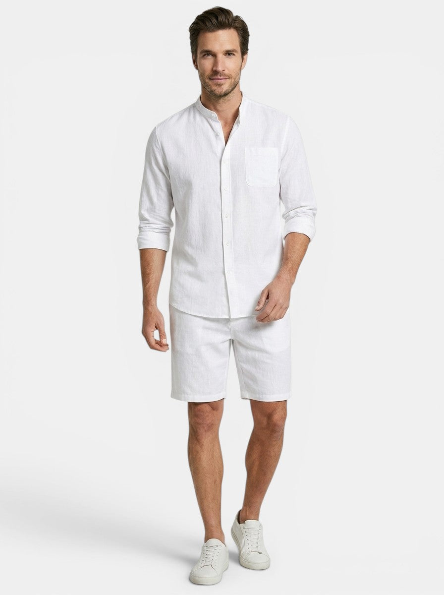 Mens Lightweight Cotton Summer Set | Stylish Button-Up Shirt and Relaxed Fit Shorts 12