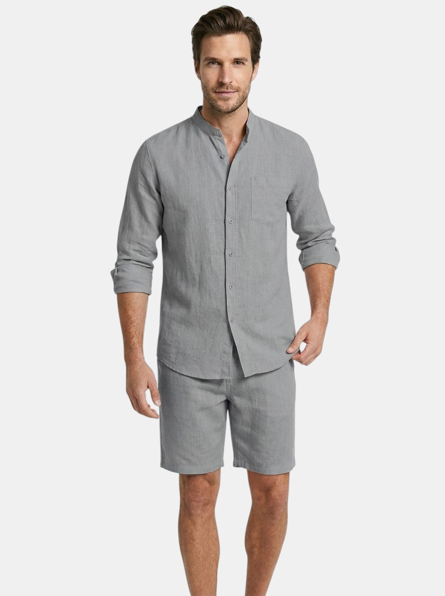 Mens Lightweight Cotton Summer Set | Stylish Button-Up Shirt and Relaxed Fit Shorts 10