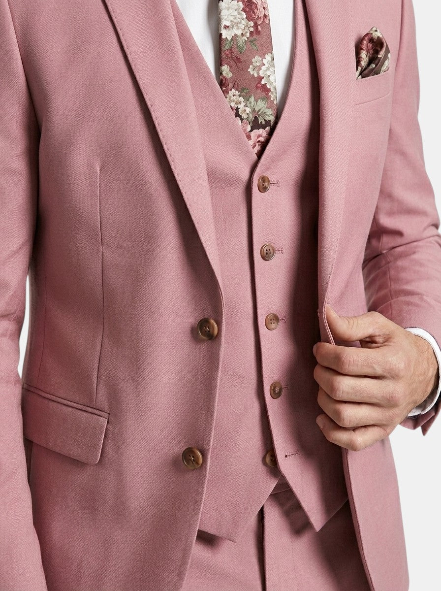 Mens Lightweight Fabric Suit Set | Modern Three-Piece Slim-Fit Blazer with Vest 5