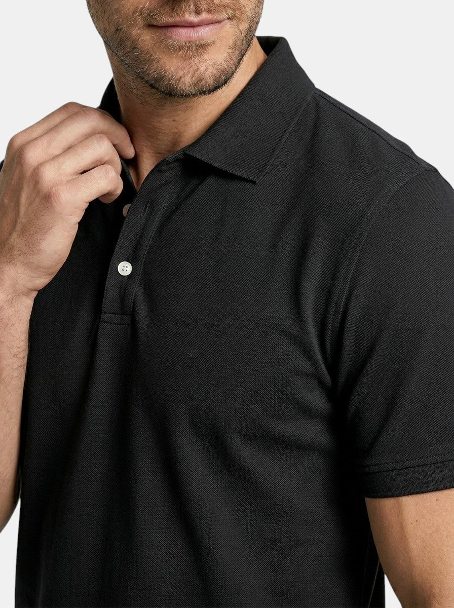 Mens Textured Cotton Polo Shirt Set | Casual Short Sleeve Summer Outfit 9