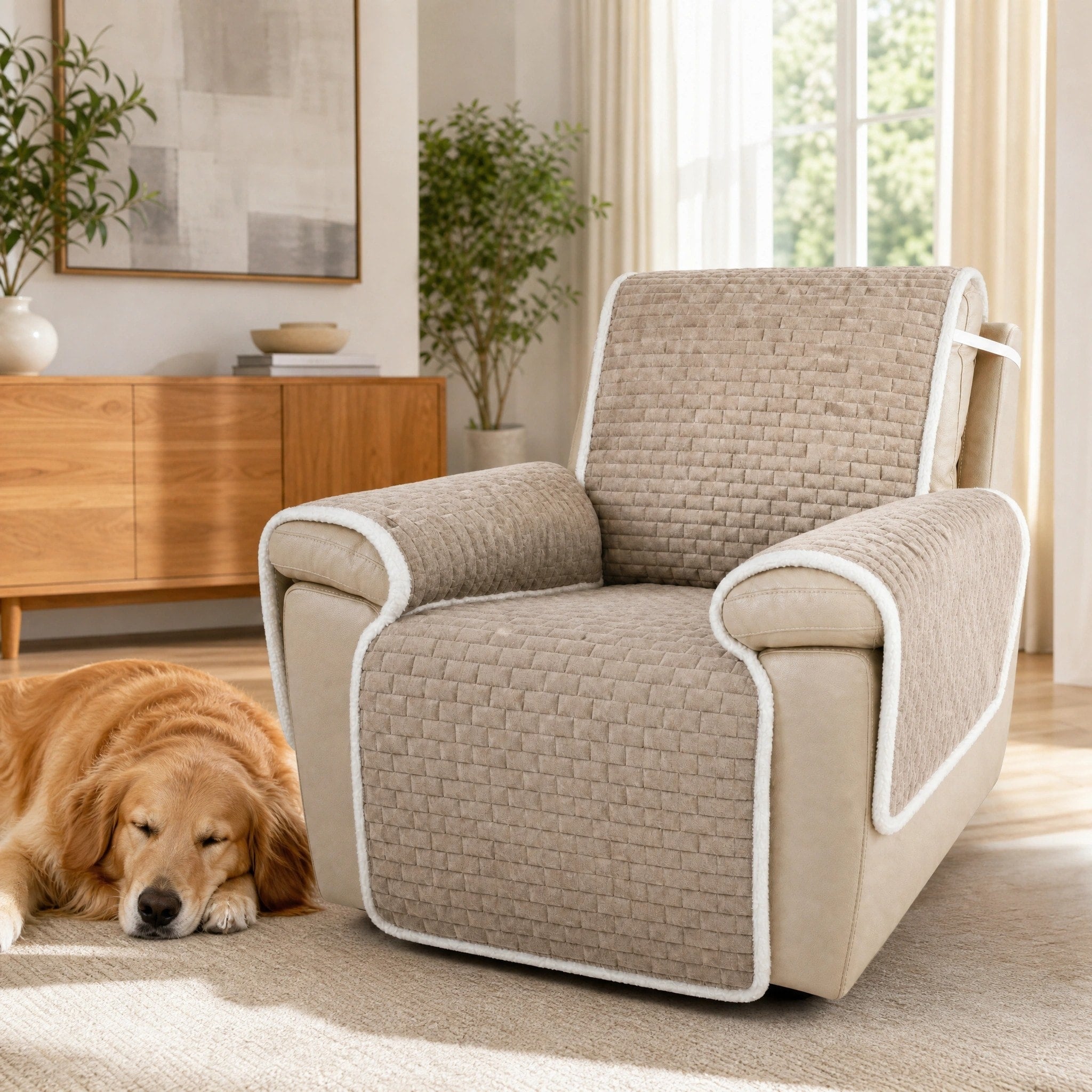 Housse de canapé en peluche One Piece avec dos antidérapant et tissu lavable en machine