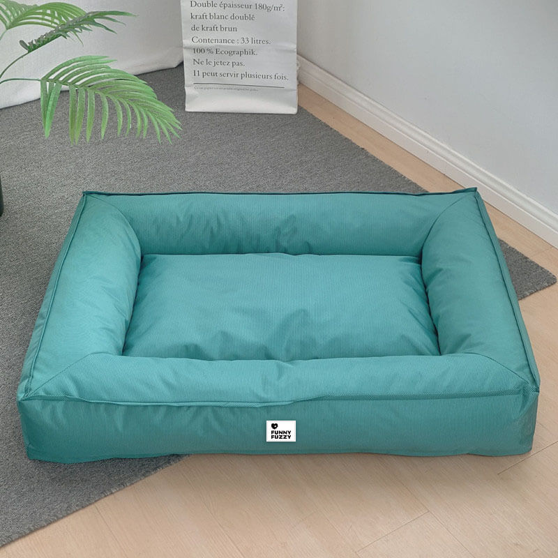 Lit orthopédique pour chien avec tissu imperméable, rebords surélevés et housse lavable