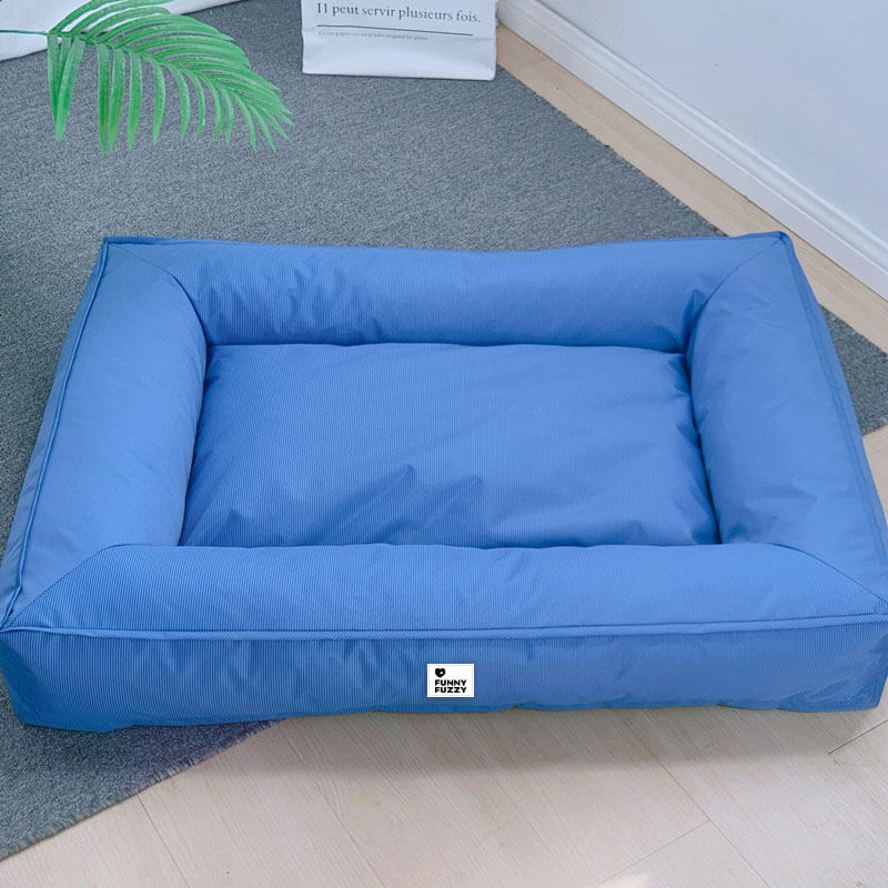 Lit orthopédique pour chien avec tissu imperméable, rebords surélevés et housse lavable