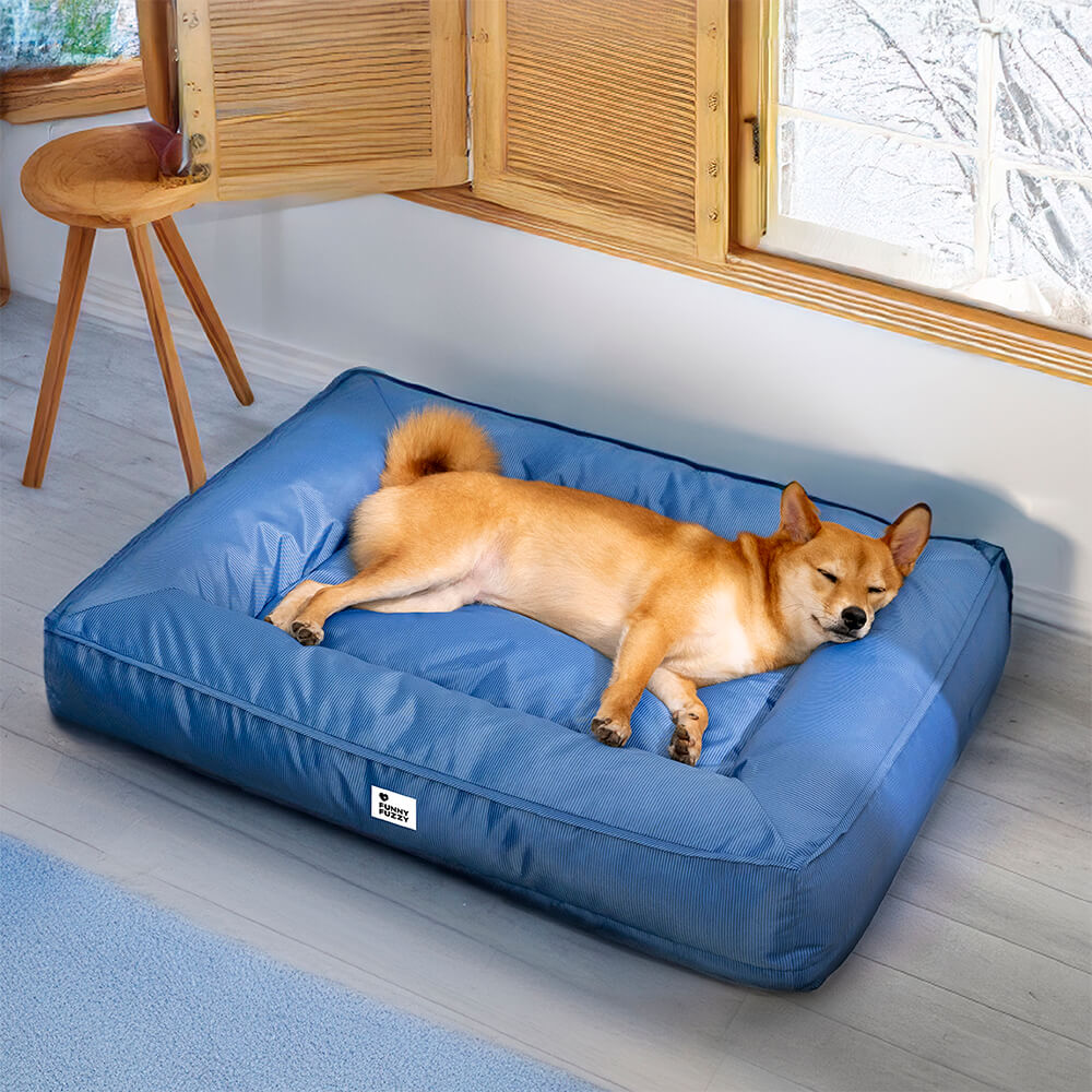 Lit orthopédique pour chien avec tissu imperméable, rebords surélevés et housse lavable