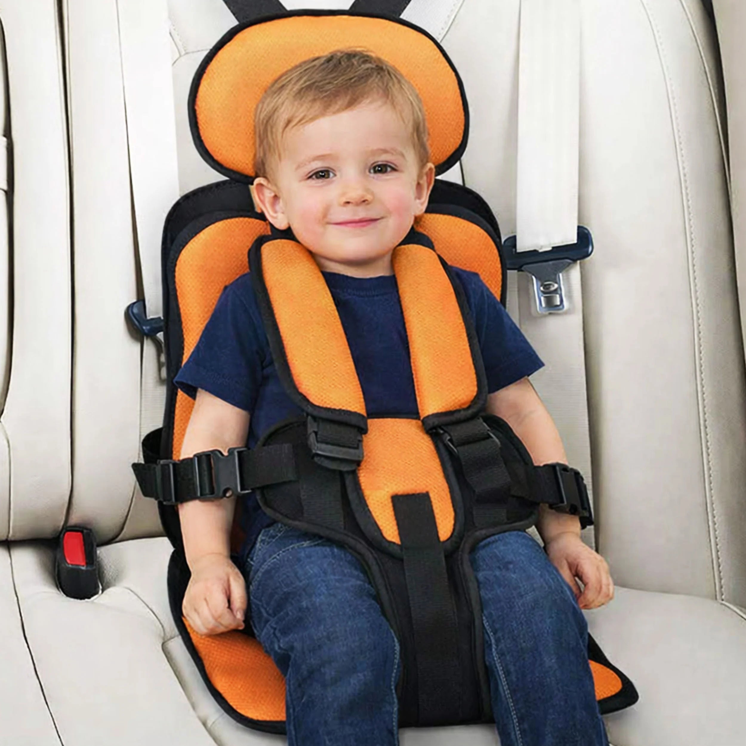 Siège de voyage portable pour enfant avec harnais 5 points, maille respirante et ajustement réglable