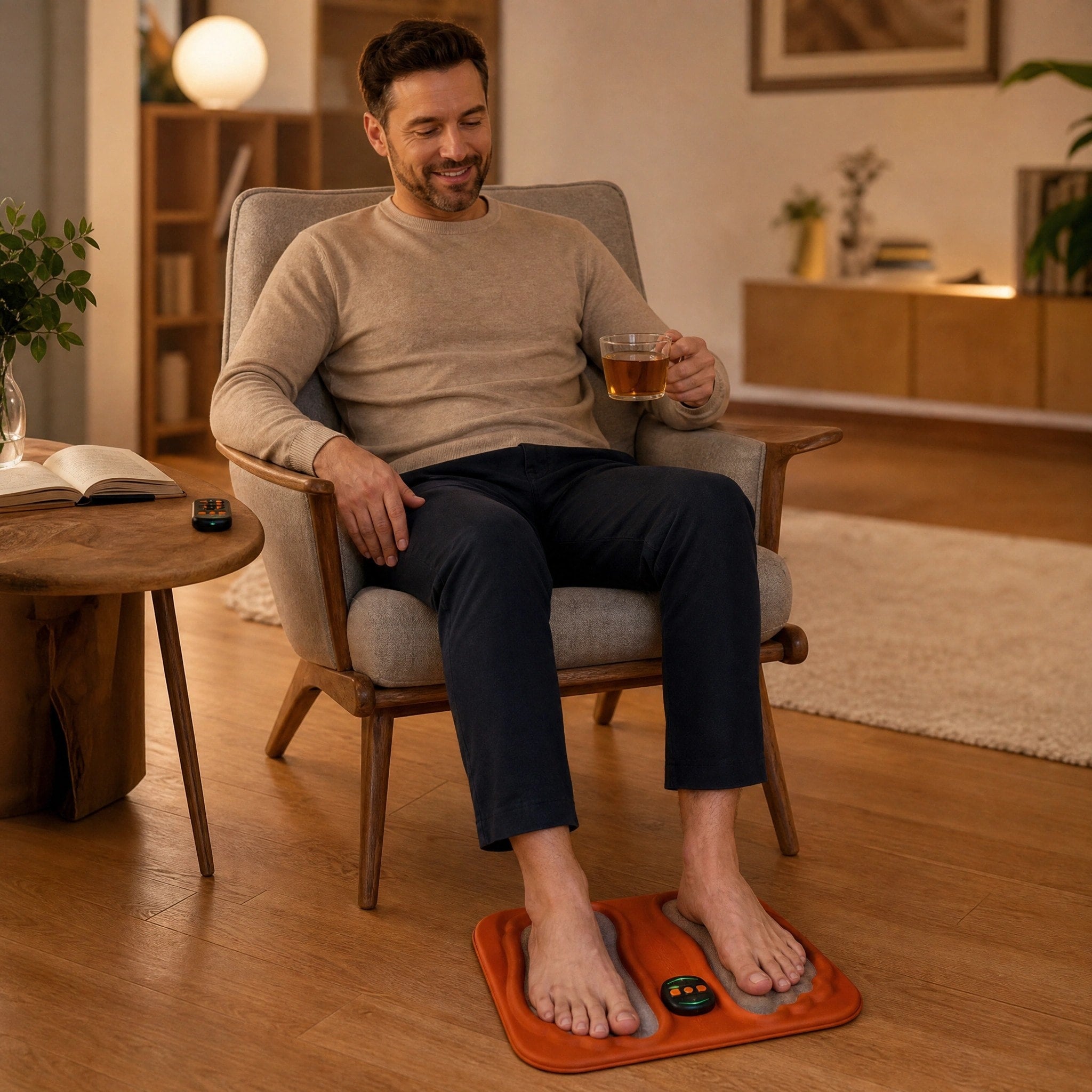 Portable Electrical Foot Stimulation Mat with Wireless Remote Control
