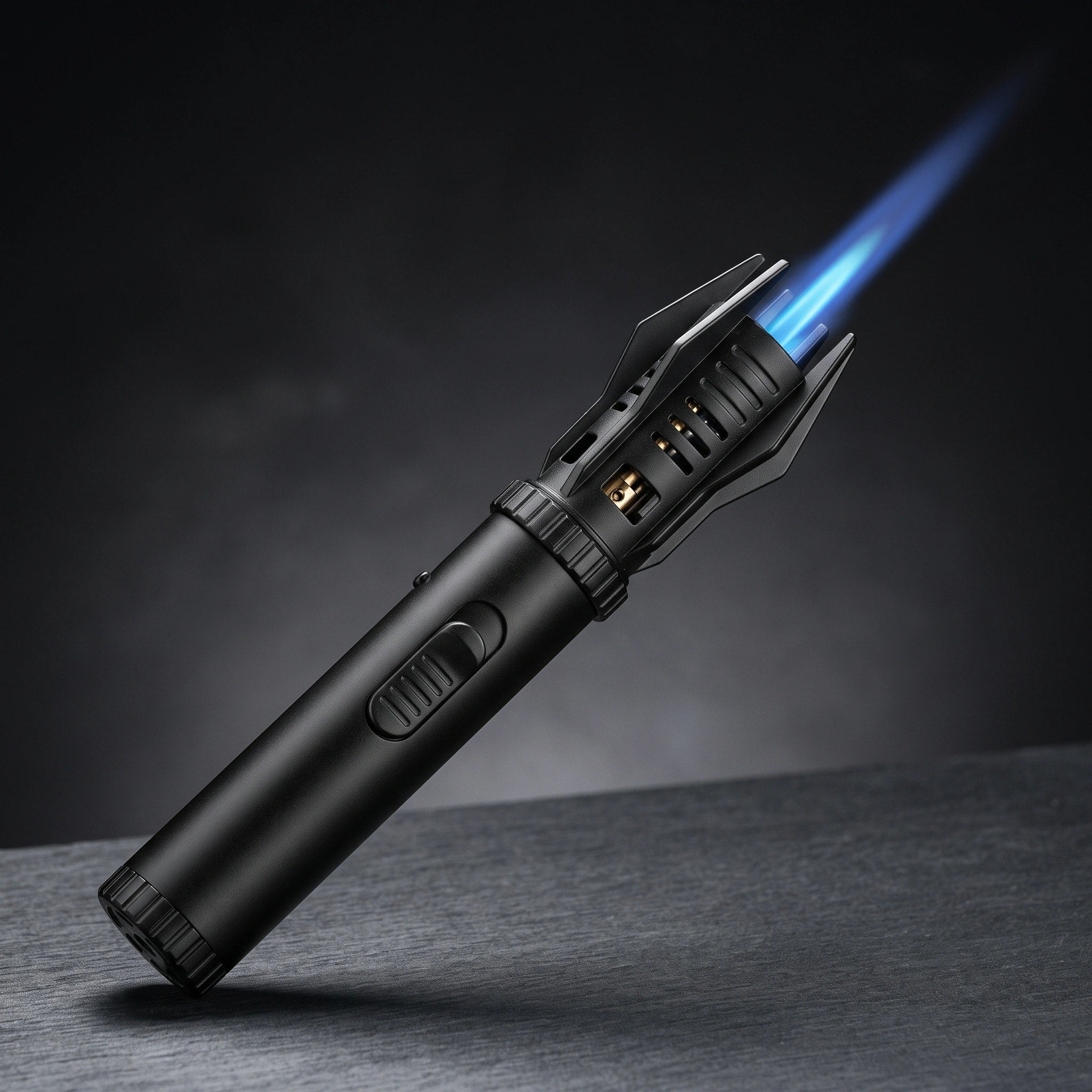 Briquet torche au butane rechargeable avec allumage à 360° et flamme réglable
