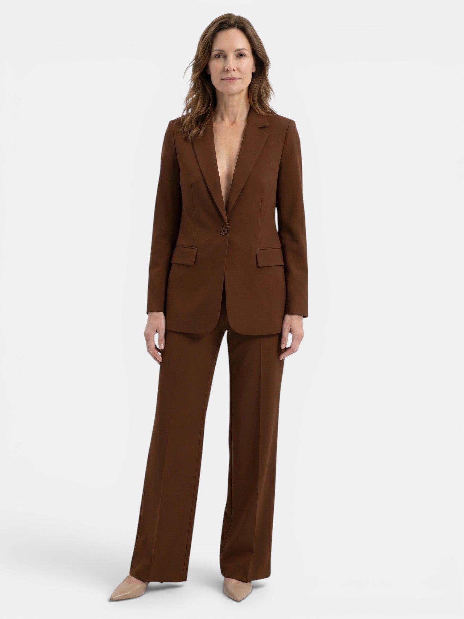 Sophia | Chic White Suit Womens with Tailored Blazer and Wide-Leg Trousers