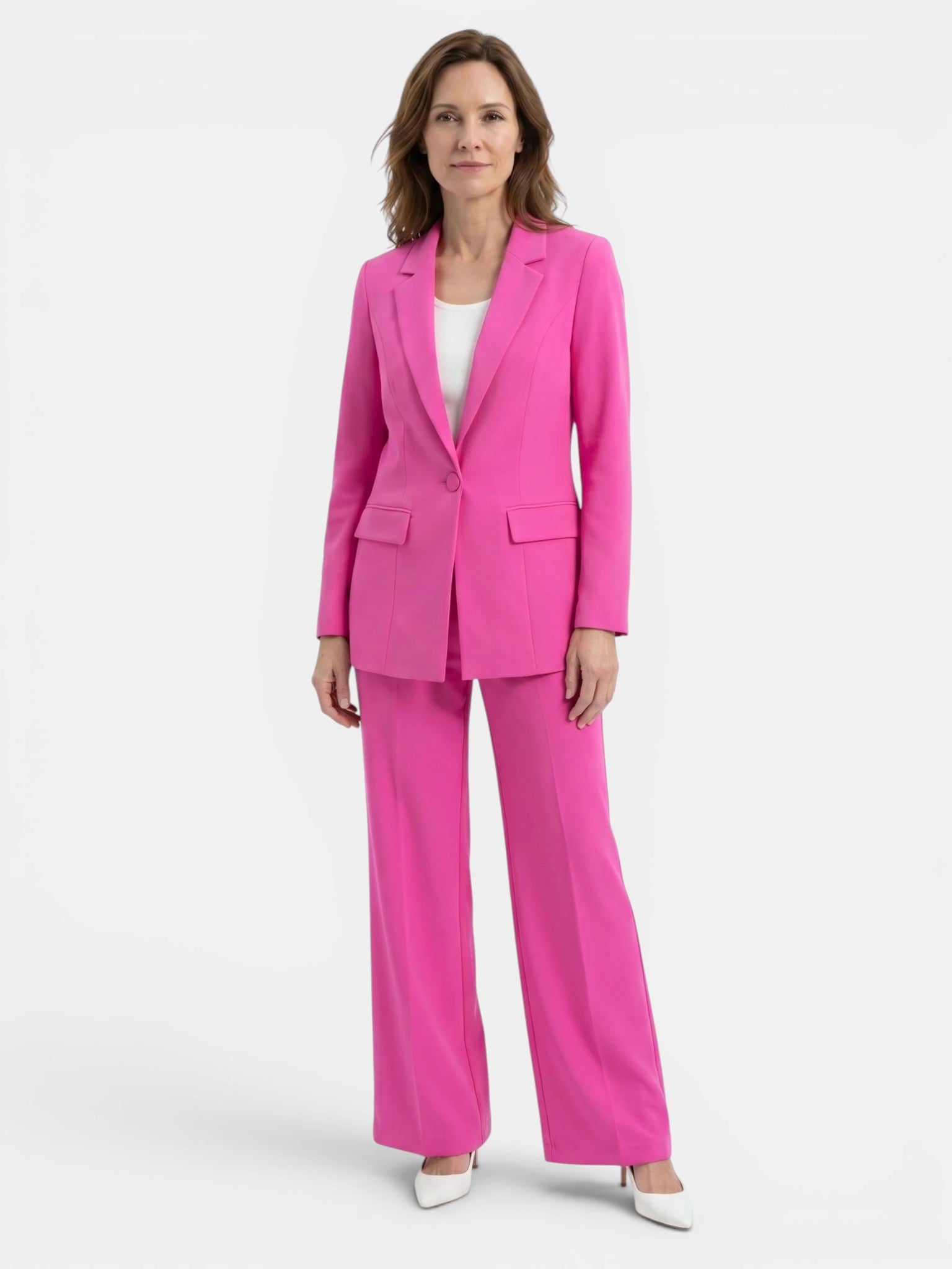 Sophia | Chic White Suit Womens with Tailored Blazer and Wide-Leg Trousers