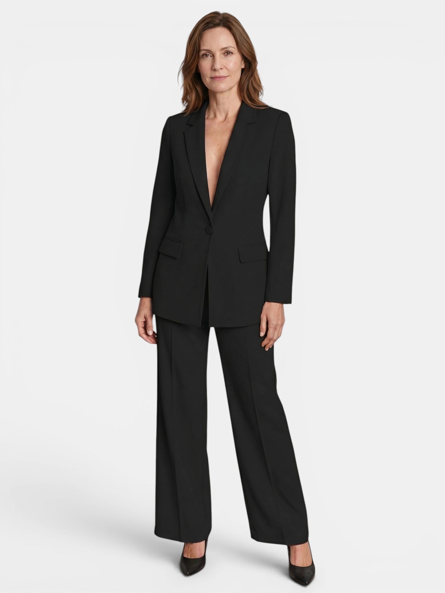Sophia | Chic White Suit Womens with Tailored Blazer and Wide-Leg Trousers
