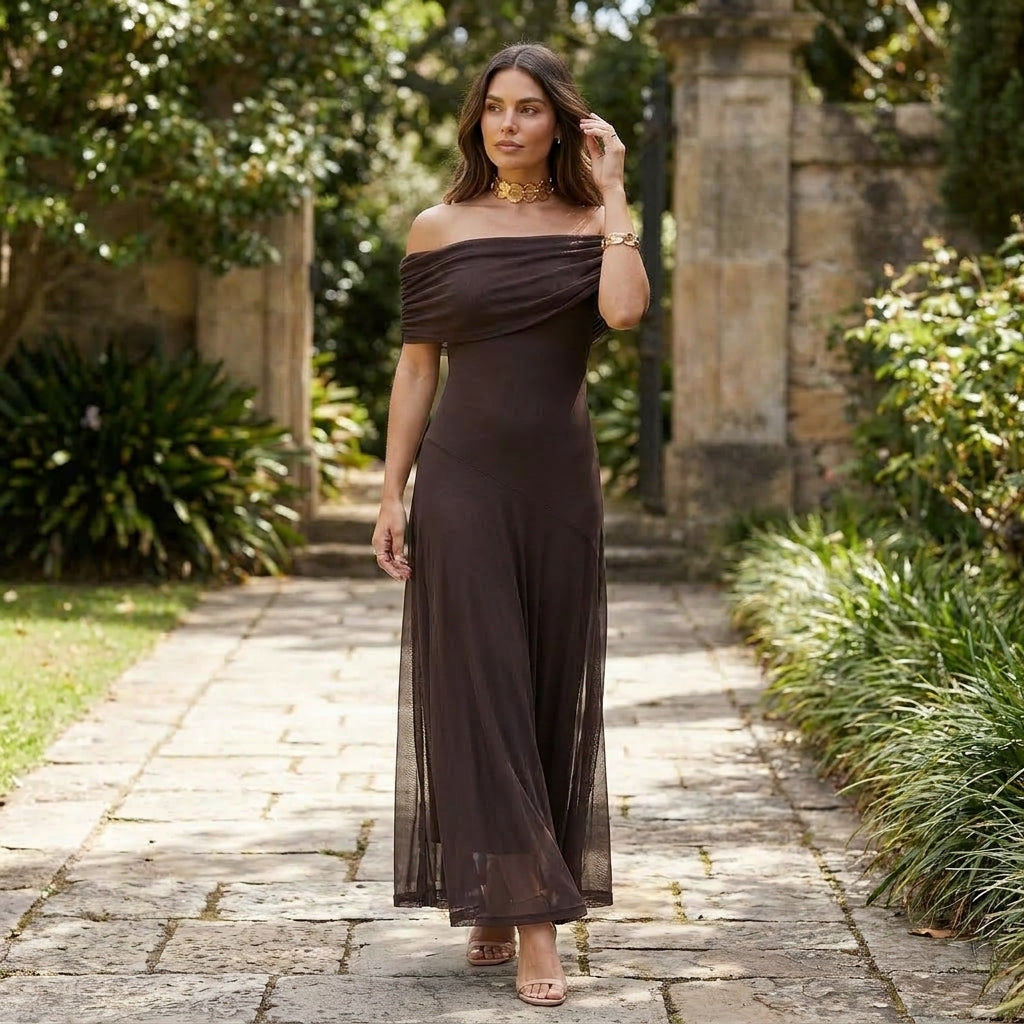 Sophia | Elegant Off-Shoulder Maxi Dress for Women 1