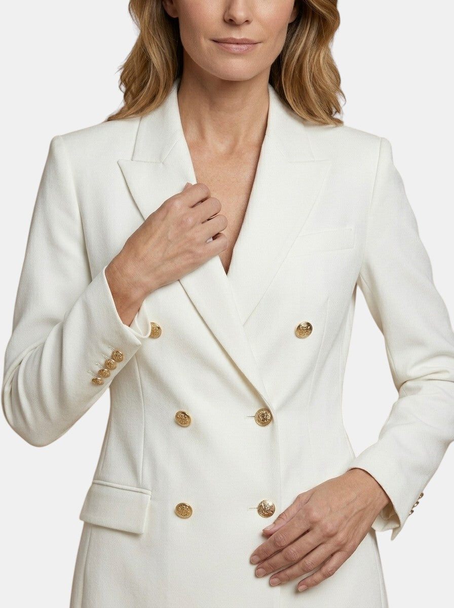 Sophia | Elegante completo bianco da donna con pantaloni svasati