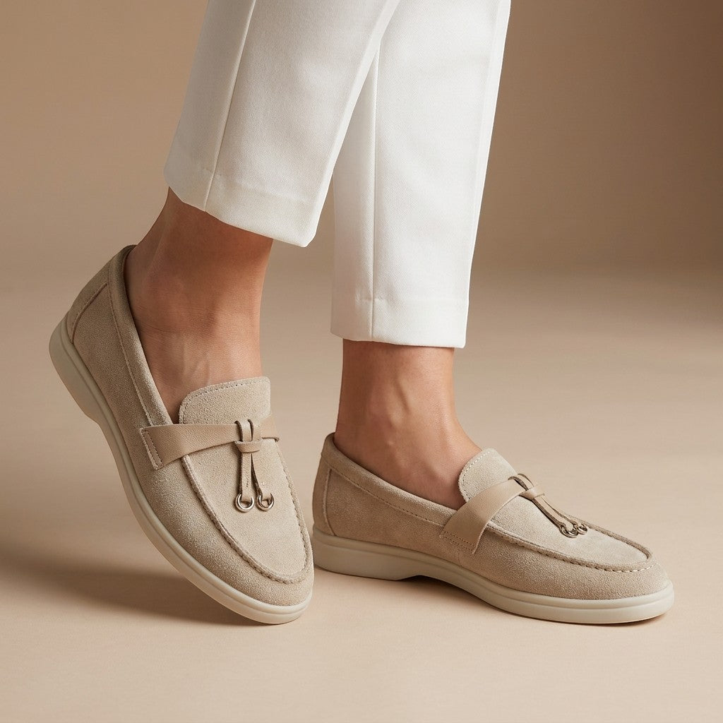 Valessia | Women’s Elegant Suede Loafers With Tassel Accent