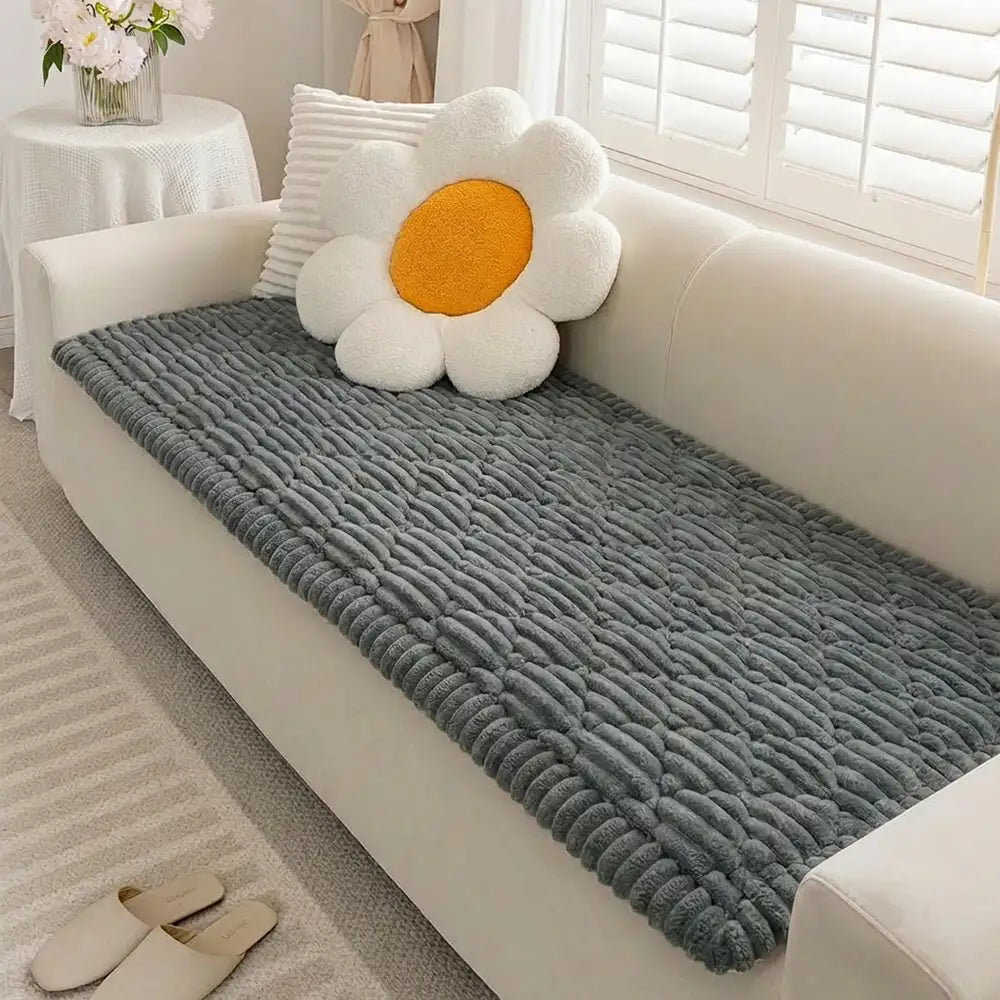 Housse de protection pour canapé en peluche lavable avec dos antidérapant pour animaux de compagnie