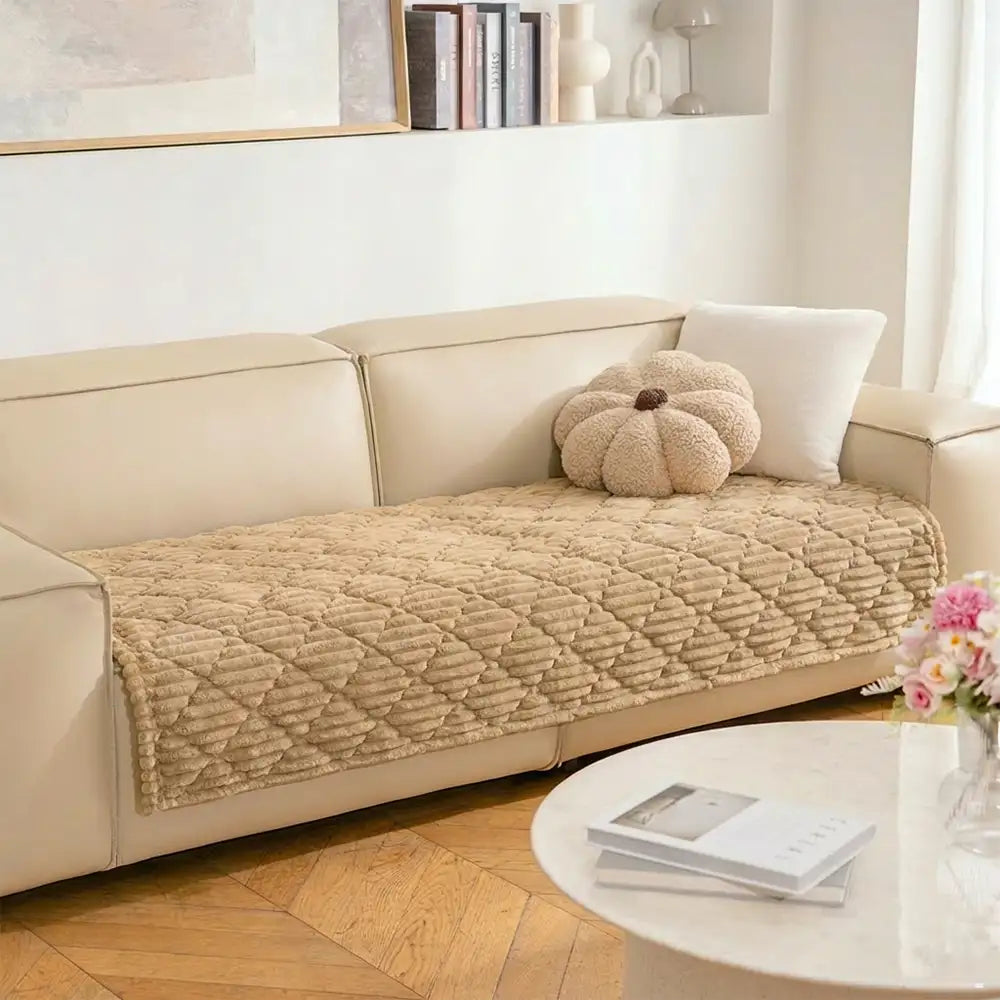 Housse de protection pour canapé en peluche lavable avec dos antidérapant pour animaux de compagnie