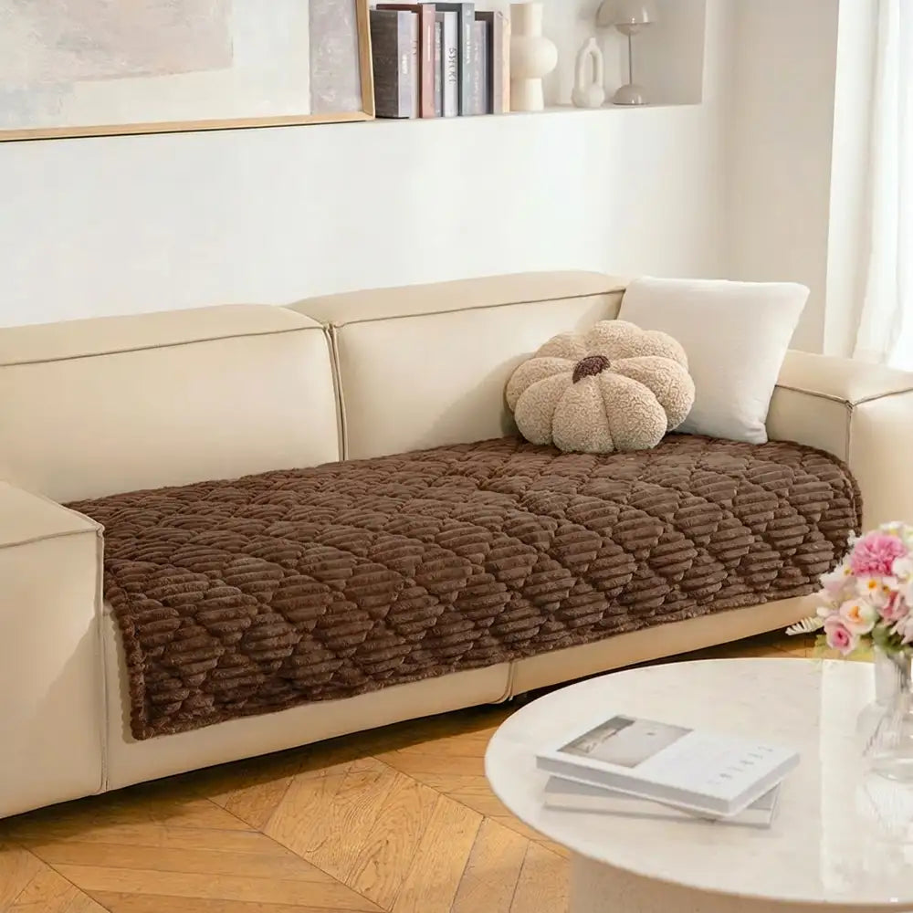 Housse de protection pour canapé en peluche lavable avec dos antidérapant pour animaux de compagnie