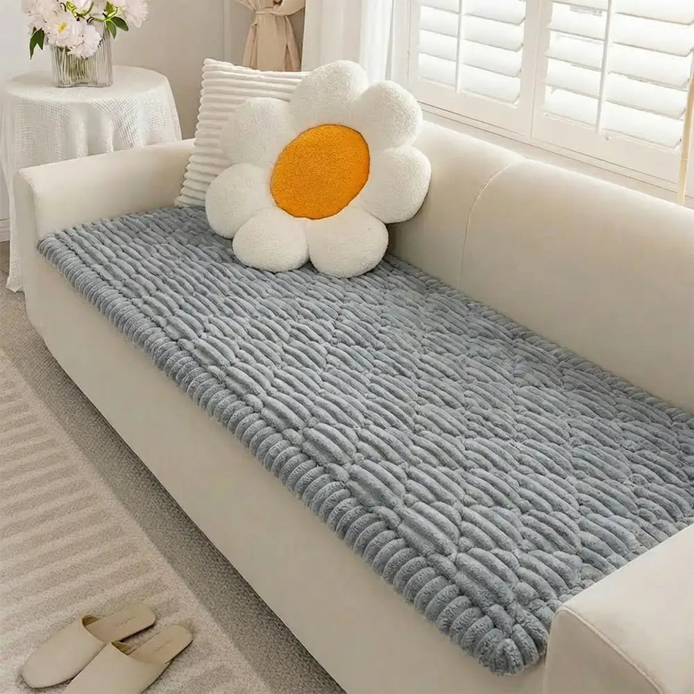 Housse de protection pour canapé en peluche lavable avec dos antidérapant pour animaux de compagnie