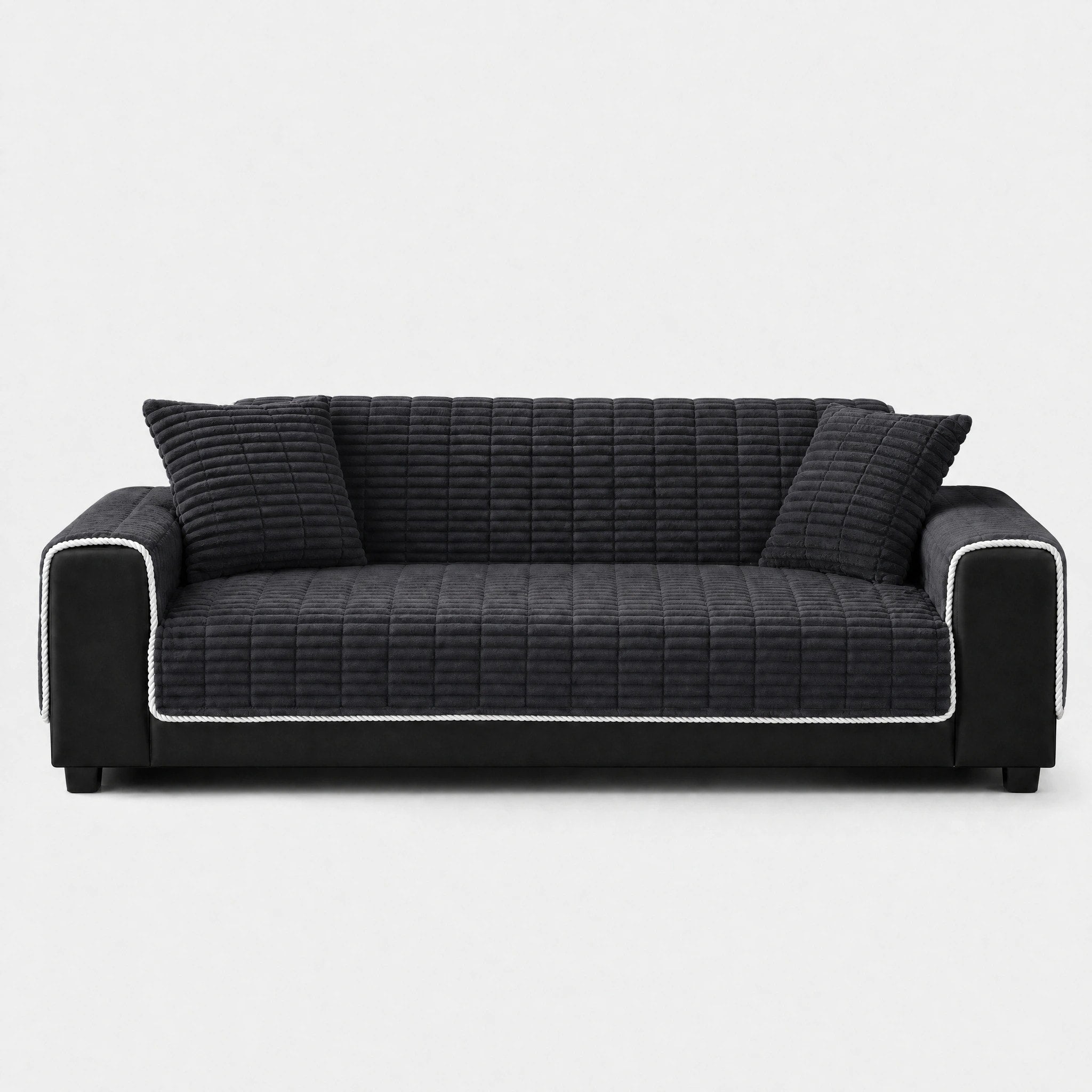 Housse de canapé en flanelle imperméable avec dos antidérapant pour fauteuils inclinables et canapés