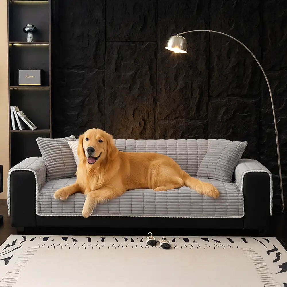 Housse de canapé en flanelle imperméable avec dos antidérapant et design lavable