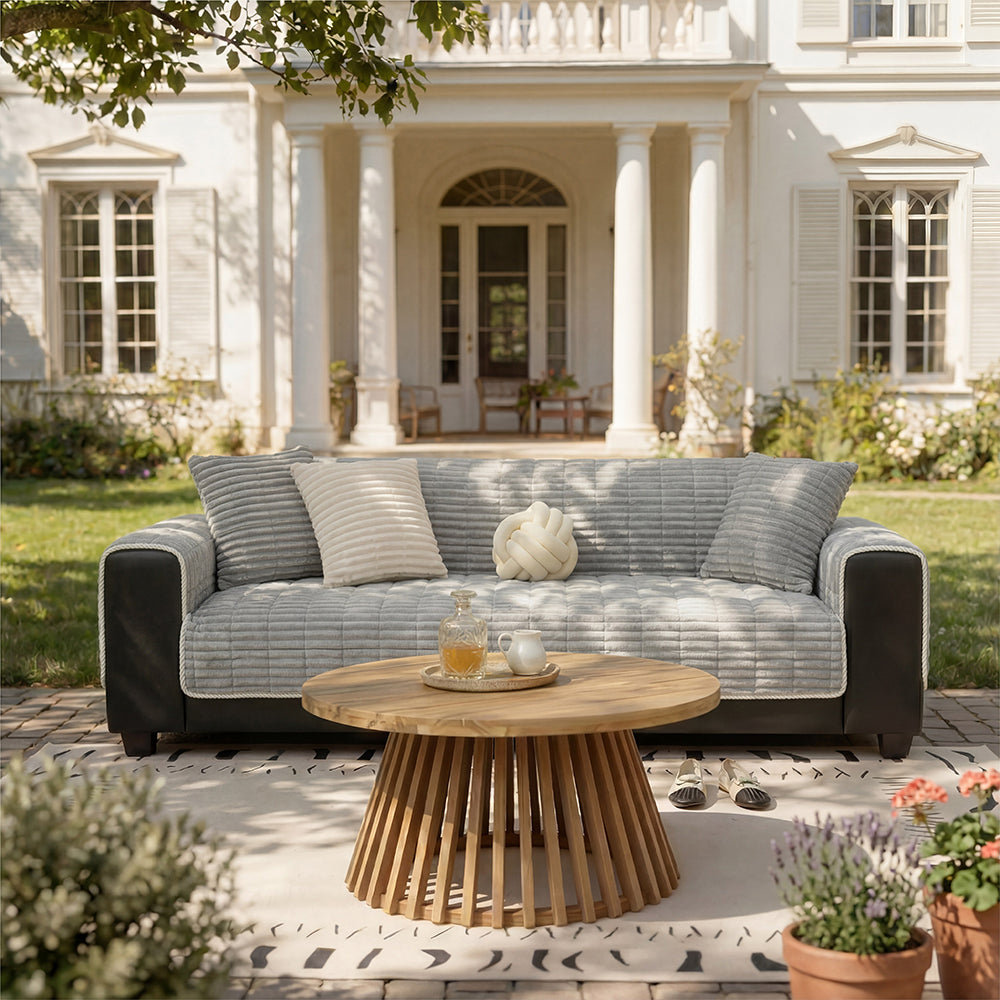 Housse de canapé en flanelle imperméable avec dos antidérapant et design lavable