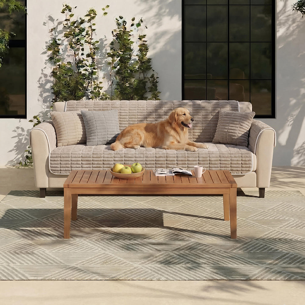 Housse de canapé en flanelle imperméable avec dos antidérapant et design lavable