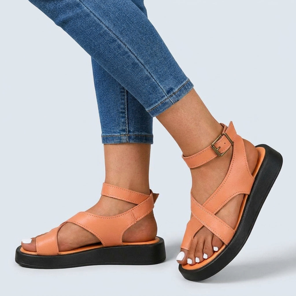 Womens Adjustable Synthetic Flat Sandals | Comfortable Elegant Summer Footwear 5