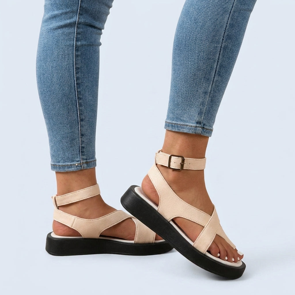 Womens Adjustable Synthetic Flat Sandals | Comfortable Elegant Summer Footwear 4