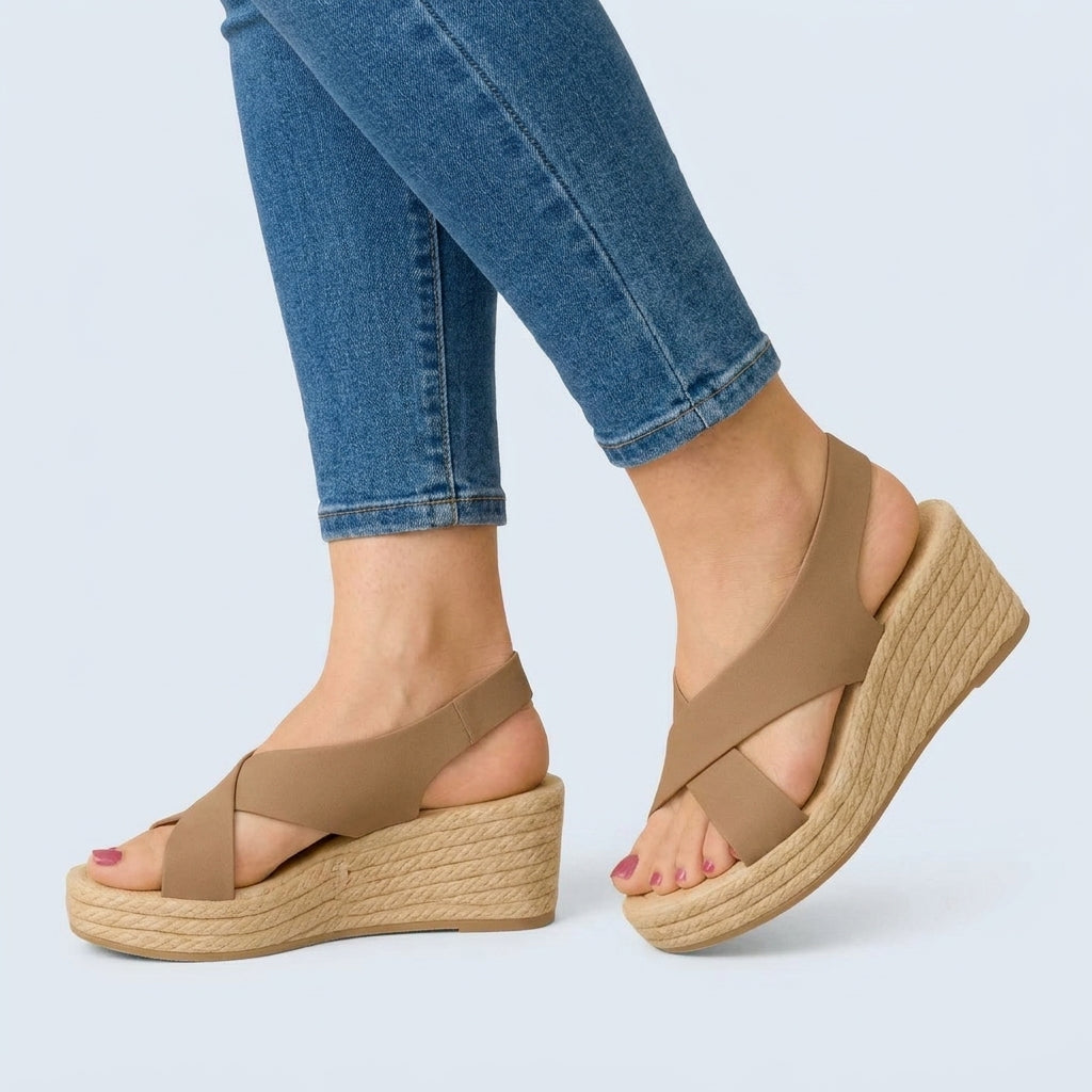 Womens Breathable Fabric Sandals | Elegant Espadrille Wedge Shoes | Stylish Summer Comfort 4