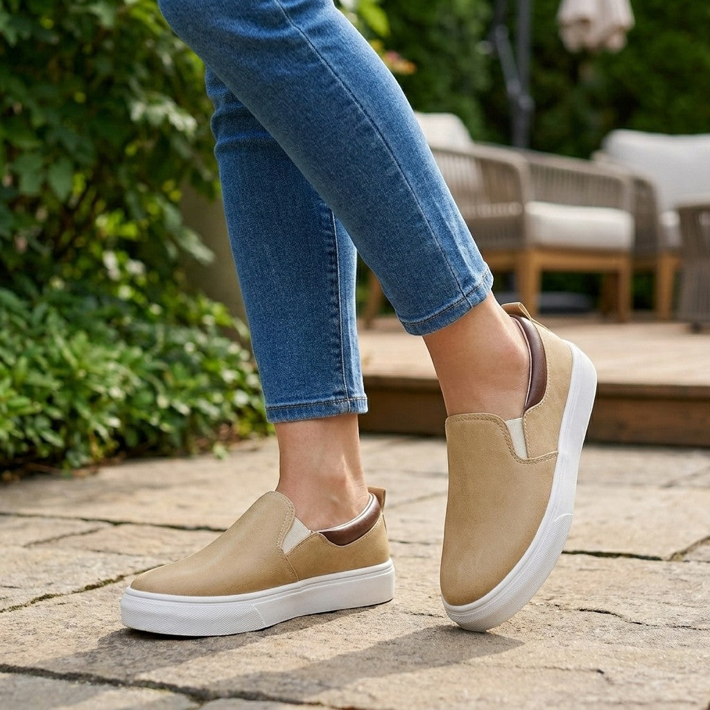 Womens Breathable Fabric Slip-On Shoes | Chic Casual Comfort Footwear 1